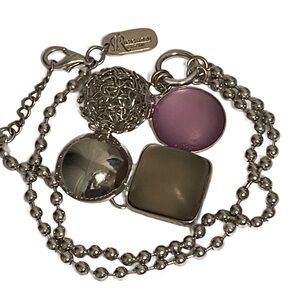 Designer Necklace RICCARDI Italy Silver Lucite Necklace